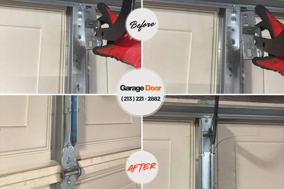 Before and after: garage door repair Pahala, HI